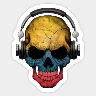 Dark Skull Deejay with Colombian Flag Sticker